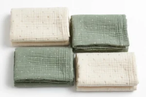 Muslin Swaddle Blanket – Sage & Cream