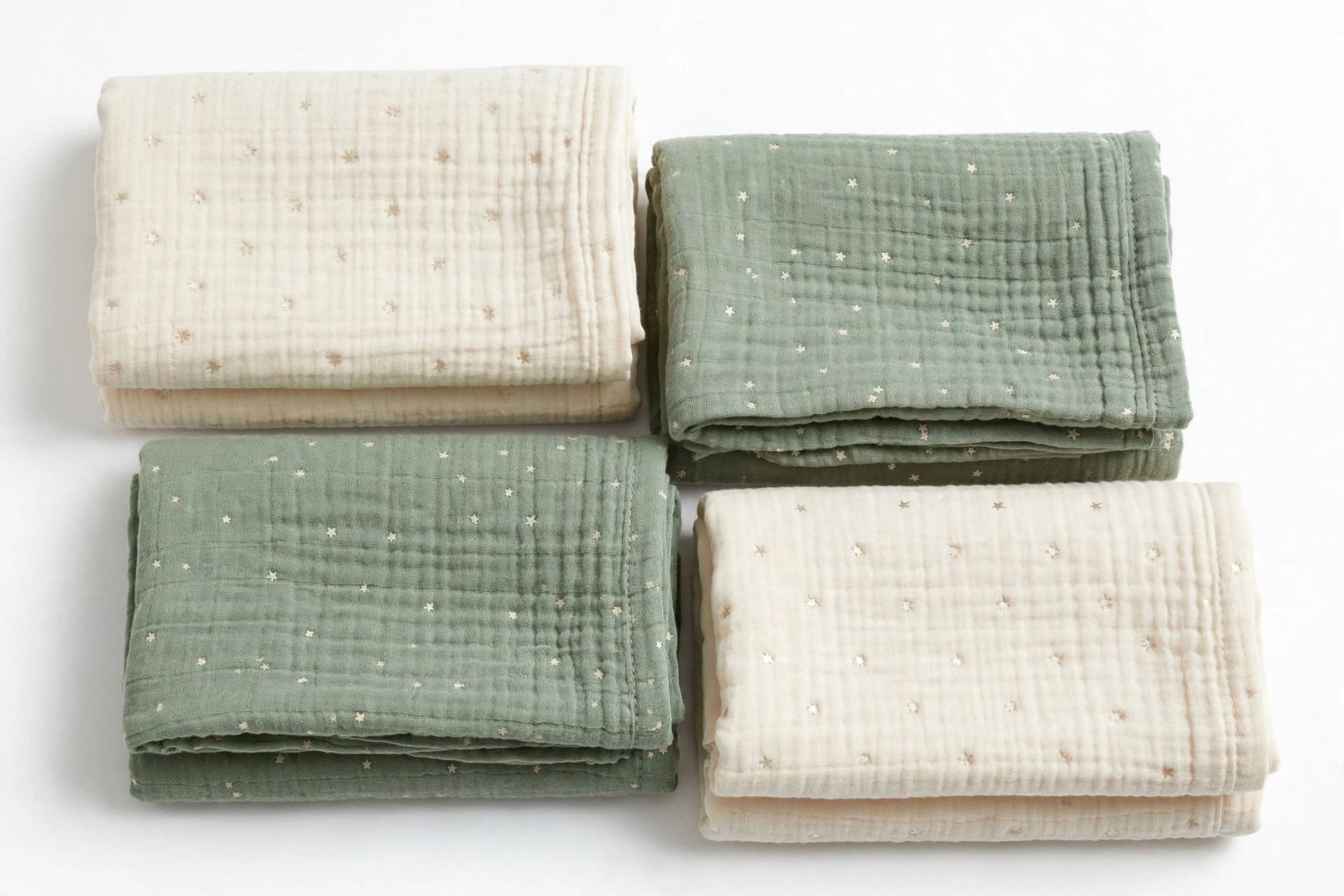 Muslin Swaddle Blanket – Sage & Cream